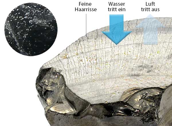 Edelschungit mit Haarrissen